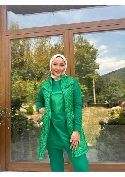 Cepli Eşofman Kolsuz Yelek Beli Lastikli Pantolon Üçlü Takım