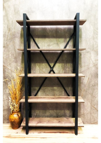 Star Lüx 5 Raflı Kitaplık Dekoratif Raf 180 x 100 cm . Ebat