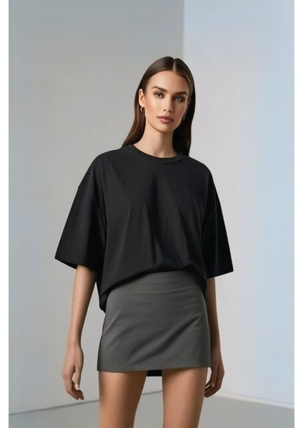 Kadın Pamuklu Basic Oversize T-Shirt