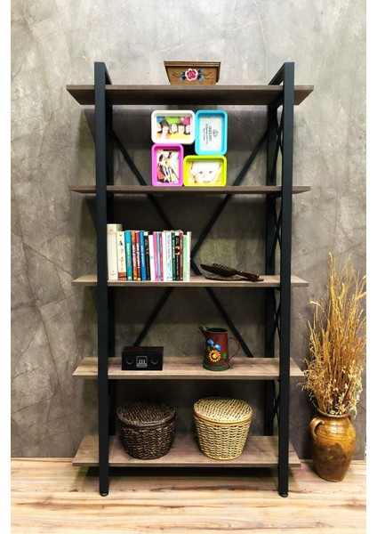 Star Lüx 5 Raflı Kitaplık Dekoratif Raf 180 x 100 cm . Ebat