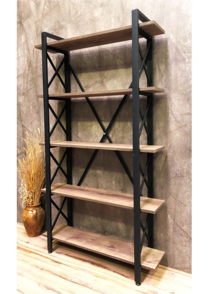 Star Lüx 5 Raflı Kitaplık Dekoratif Raf 180 x 100 cm . Ebat