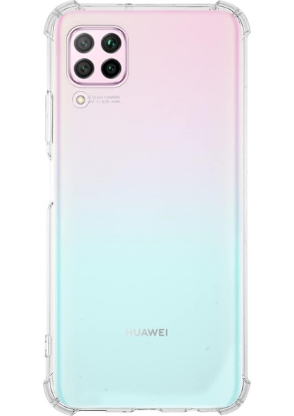 Huawei P40 Lite Kılıf Köşe Korumalı Kılıf Şeffaf Köşeli Kılıf Slikon - Şeffaf