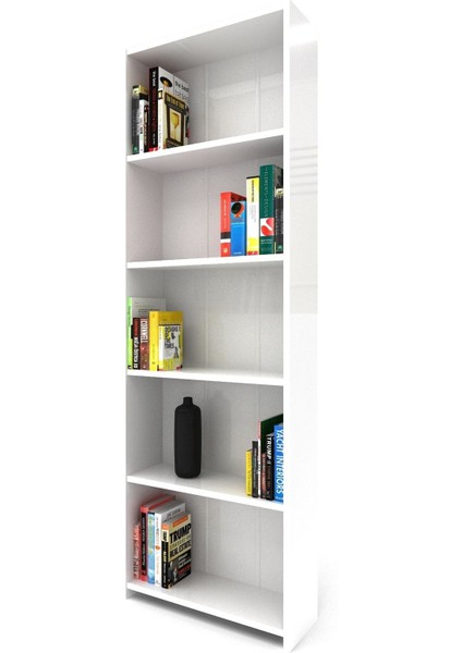 5 Raflı Modern Kitaplık Beyaz fiyatları