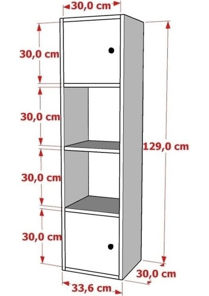Kapakli Rafli Kitaplik 35 cm Beyaz KTP-1013-Ç indirimleri
