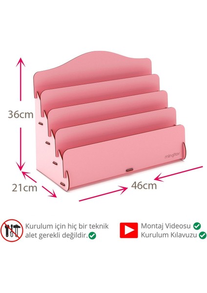 Mini Lucky 4 Raflı Ahşap Masaüstü Mini Kitaplık Montessori Çocuk Kitaplığı Çocuk Odası Kitaplık modelleri