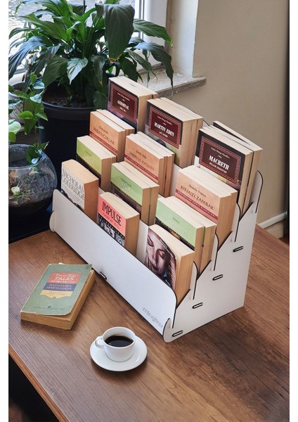 Mini Lucky 4 Raflı Ahşap Masaüstü Mini Kitaplık Montessori Çocuk Kitaplığı Çocuk Odası Kitaplık