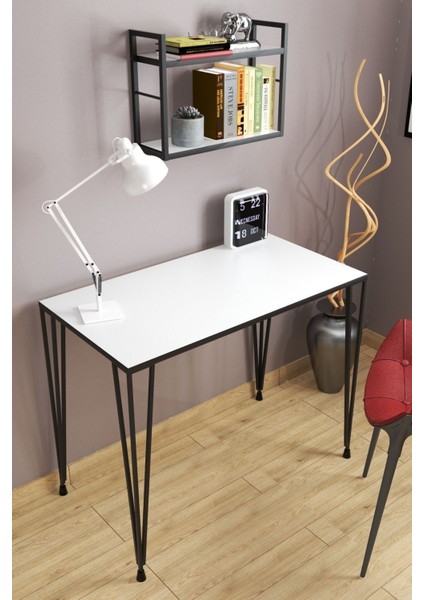Duvara Monte Iki Katlı Ahşap Metal Ayaklı Modern Aksesuar Kitaplık modelleri