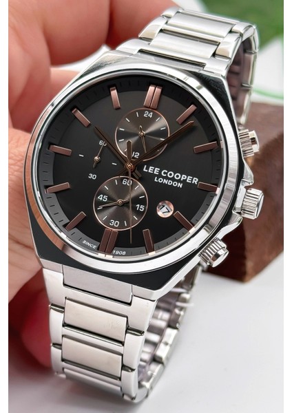 LC07835.360 Gümüş Çelik Kordon & Çelik Kasa Erkek Kol Saati 3ATM+BILEKLIK Füme-Gümüş ZMLC014