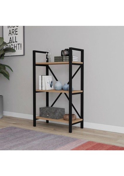 Hera 3 Raflı Metal Kitaplık Atlantik Çam 60 cm fiyatları