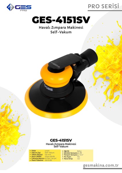 Pro 4151SV Havalı Zımpara Makinesi Self - Vakum fiyatları