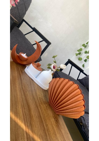 Dekoratif Üçlü Modern Set + LED Mum