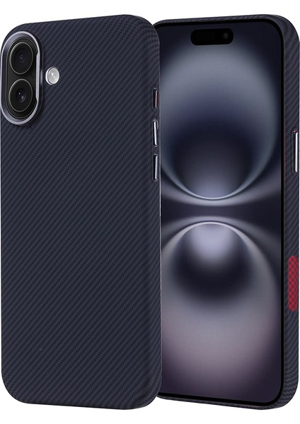 Apple iPhone 16 Plus Kılıf Kablosuz Şarj Özellikli Karbon Fiber Görünümlü Nekst Kapak