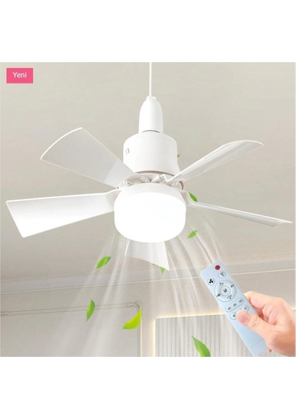 CT-1155 Karayel Fan LED 82W Kumandalı Işıklı Vantilatör E27 Duy Dimlenebilir (Parla)