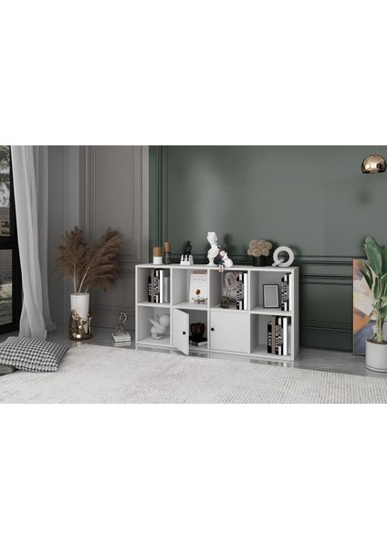 2 Kapakli Rafli Kitaplik 130 cm Beyaz KTP-1084-Ç modelleri