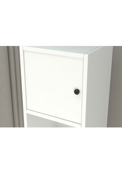 2 Kapakli Rafli Kitaplik 130 cm Beyaz KTP-1084-Ç fırsatları