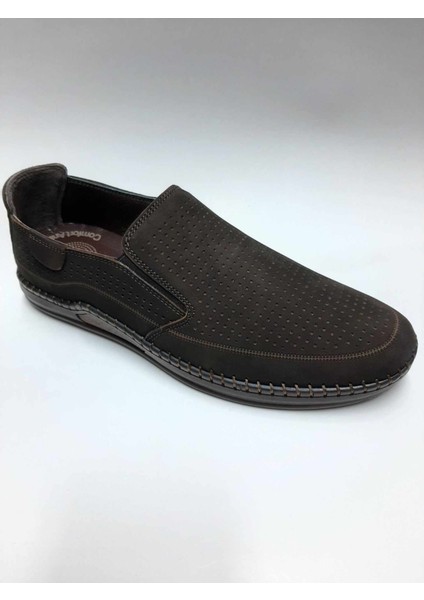 Hakiki Deri Hafif Rahat Bağcıksız Günlük Kahverengi Nubuk Yazlık Erkek Ayakkabı C-31158 fiyatları