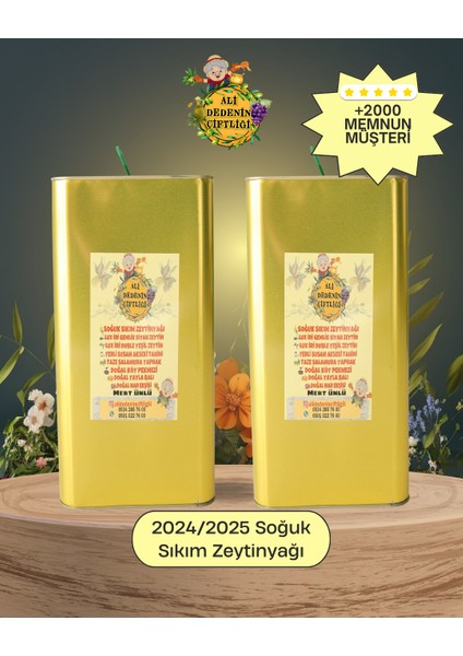 10 Litre Soğuk Sıkım Naturel Sızma Zeytinyağı – %100 Doğal, Yerli Üretim (Ayvalık, İlk Hasat, Teneke Ambalaj)"