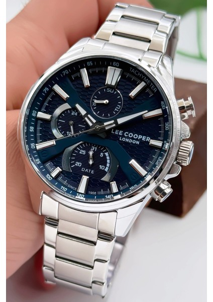 LC07801.390 Gümüş Renk Çelik Kordon Erkek Kol Saati 3ATM+BILEKLIK Gümüş-Mavi ZMLC017