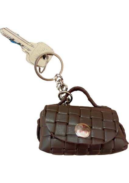 Mini Lola 2 Model Kahverengi Hakiki Deri Anahtarlık,çanta Süsü, Bag Charm