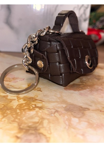 Mini Lola 2 Model Kahverengi Hakiki Deri Anahtarlık,çanta Süsü, Bag Charm fiyatları