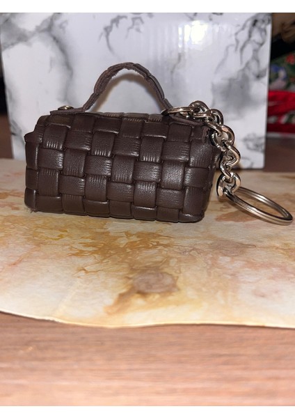 Mini Lola 2 Model Kahverengi Hakiki Deri Anahtarlık,çanta Süsü, Bag Charm modelleri