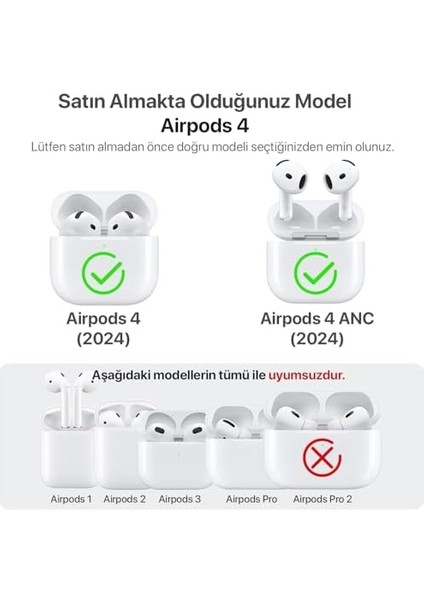 Airpods 4. Nesil ile Uyumlu Leather Skin Serisi Parmak Izi Tutmayan Dış Yüzeye Sahip ve Mükemmel Koruma Sağlayan Orta Sertlikte Silikon Kılıf (Siyah, Airpods 4)
