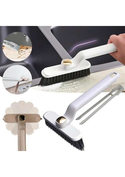 Lüks Sert Kıllı Köşe, Aralık, Derz, Banyo, Mutfak, Lavabo, Ayakkabı, Halı Temizleme Fırçası, Cımbızlı Fırça, 360 Derece Dönebilen, Dekoratif Temzilik Fırçası