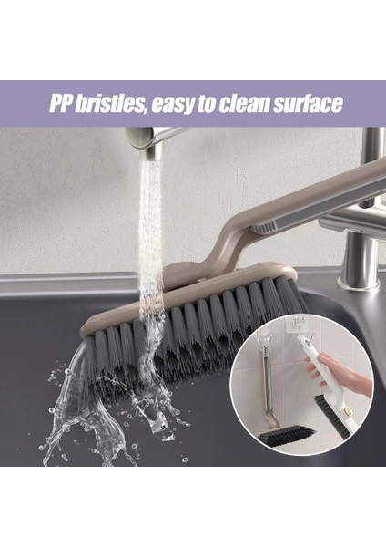 Lüks Sert Kıllı Köşe, Aralık, Derz, Banyo, Mutfak, Lavabo, Ayakkabı, Halı Temizleme Fırçası, Cımbızlı Fırça, 360 Derece Dönebilen, Dekoratif Temzilik Fırçası