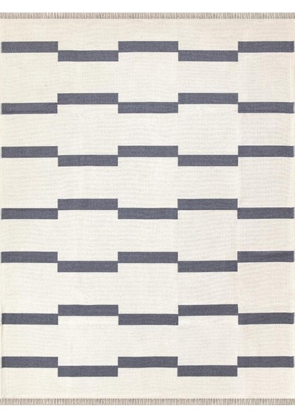 Home Çift Taraflı Makinada Yıkanabilir Modern Desenli Dokuma Kilim Karessa 9 (60X180)