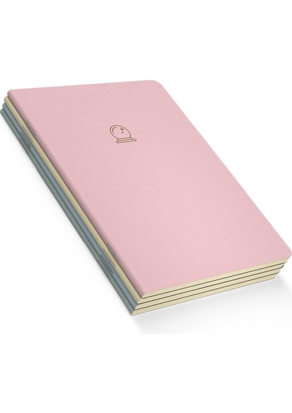 Magic Notebooks Series, Çizgisiz, Toplam 192 Sayfa, Her Biri 48 Sayfa, Tel Dikiş, Esnek Kapak, Oval Kenar, Tuval Doku, 60 gram, Sarı Krem Renk