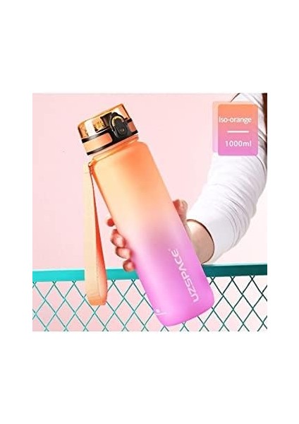 Fiftyfifty 1000ML Büyük Boy Çift Renk Softtouch Ff Collection Tritan Su Matarası Turuncu-Mor