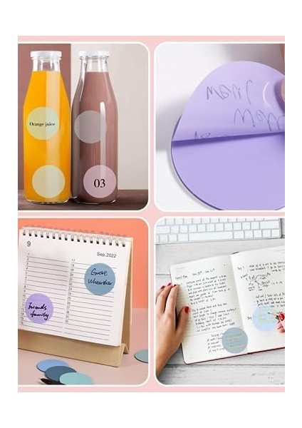 Şeffaf Renkli Yapışkan Post It Daire Not Kağıdı Dairenot (5'li Set-2)