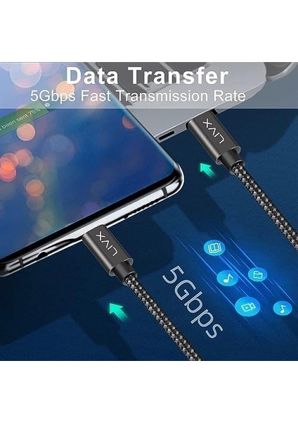 Solid 100W 5A Type C To Type C 2 Metre Hızlı Şarj ve Data Kablosu Halat Örgülü Space Gray