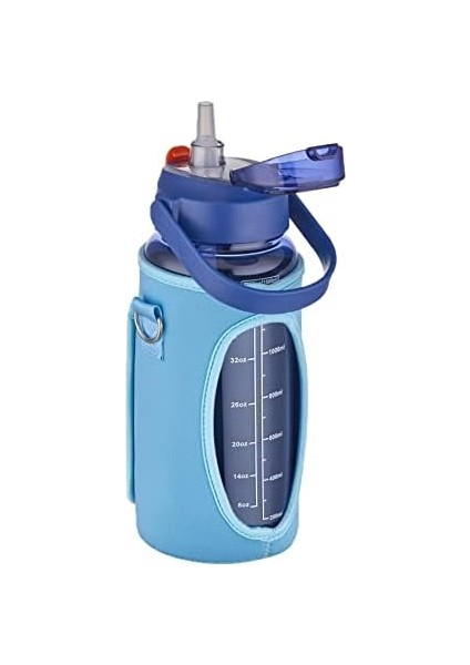 Kılıflı ((Telefon Koyma Yeri)) Taşıma Askılı 1500 ml Pipetli/pipetsiz Kullanım Su Matarası