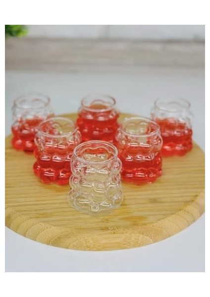 Home 75 ml 6'lı Üzüm Bardak Seti, Bubble Bardak, Bulut Bardak, Kahve Yanı Sunum Bardağı, Zarif ve Şık Tasarım, Içecek Sunumları Için Ideal modelleri