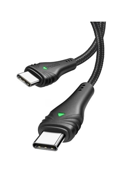 Dodo Type-C To Type-C Pd Qc4.0 Ledli Örgü Kablo 2m 3A Siyah fiyatları