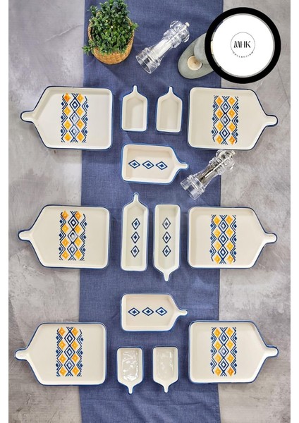 Parça 6 Kişilik Desenli Yemek Seti