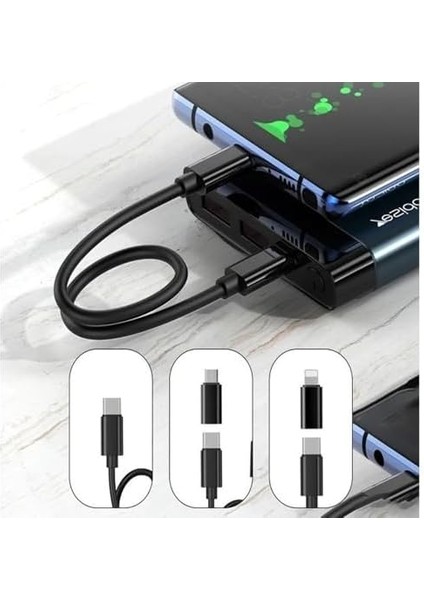 7 In 1 Çok Işlevli USB C Adaptör Seti Type-C, Usb, Micro Light-Ning Port, Seyahat Için USB Kablosu Sim Kart, Hafıza Kartı Saklama Kutusu, Kameralar ve Daha Fazlası Için