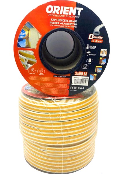 Beyaz 100 mt 2 X 50 mt Bobin Fitil Kapı Pencere Bant