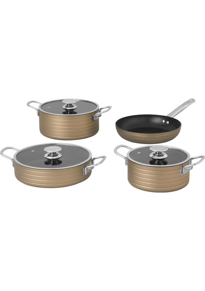 Cardin Granit Diamond Graniks Tencere Seti Gold 7 Parça