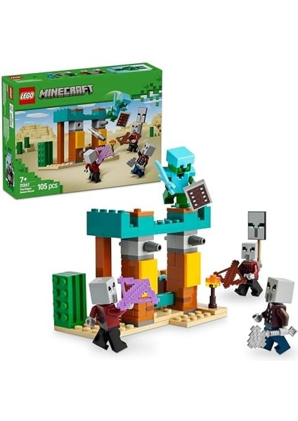 Minecraft Serseri Köylü Çöl Devriyesi 21267 - 7 Yaş ve Üzeri Kız ve Erkek Çocuklar Için Pillager, Vindicatör ve Kaktüs Şövalyesi Içeren Oyuncak Yapım Seti, Rol Yapma Oyunu Doğum Günü Hediyesi