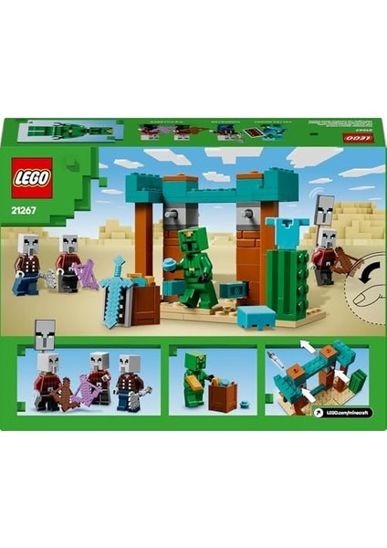 Minecraft Serseri Köylü Çöl Devriyesi 21267 - 7 Yaş ve Üzeri Kız ve Erkek Çocuklar Için Pillager, Vindicatör ve Kaktüs Şövalyesi Içeren Oyuncak Yapım Seti, Rol Yapma Oyunu Doğum Günü Hediyesi