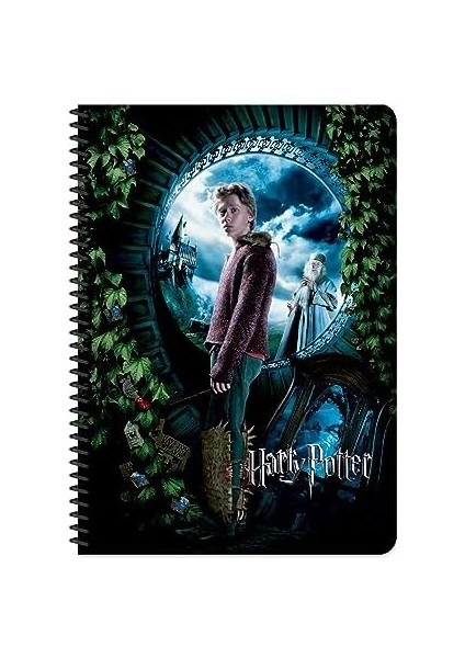 Color Harry Potter A4 60 Yapraklı Kareli Spiralli Karton Kapak Defter