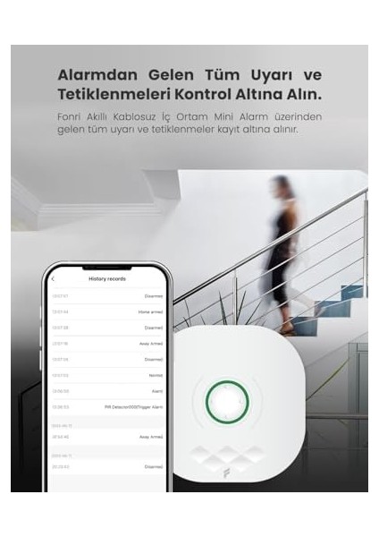 Akıllı Pratik Alarm Seti; Akıllı Alarm, 3x Akıllı Kapı Pencere ve 1x Akıllı Hareket Sensörü, Kumanda, Yüksek Sesli, 2 Yıl Garanti, Uzaktan Kontrol