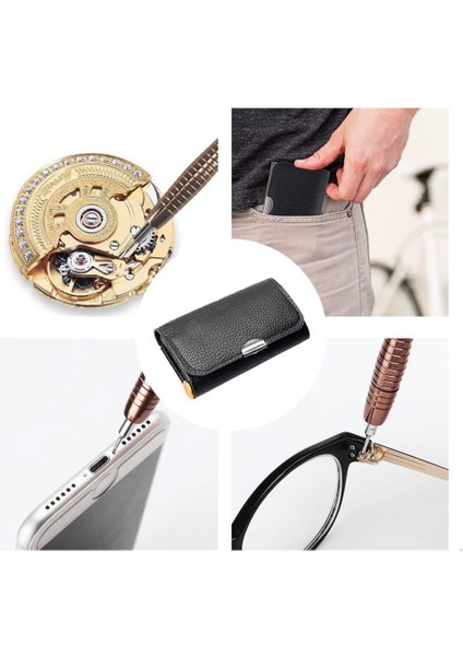 Tornavida Seti 25 Parça Lokma Takımı, Audel Mini Pc, Gözlükler, Cep Telefonu, Dizüstü Bilgisayar İçin Sertleştirilmiş Schraubenzieherset (Torque, Düz, Yıldız) In Deri Çanta