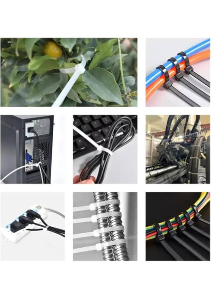 1000 Adet Siyah Plastik Cırt Kelepçe 3.6 mmX370 mm