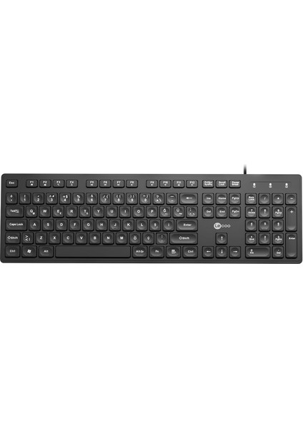 KB102 Sayısal Tuş Takımına Sahip, Sıvı Dökülmelerine Dayanıklı 355 gr Ayarlanabilir Yükseklik 42.9 x 12.8 x 2 cm Win, Mac, Linux ile Uyumlu USB Kablolu Türkçe Q Klavye Siyah