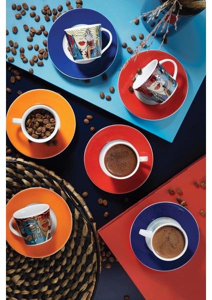 Porselen Toledo 10910 Desenli Kahve Takımı, 100 ml