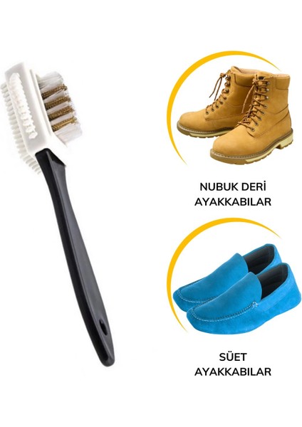 Çift Taraflı Pratik Taşınabilir Süet Nubuk Deri Çizme Bot Ayakkabı Temizleme Bakım Fırçası