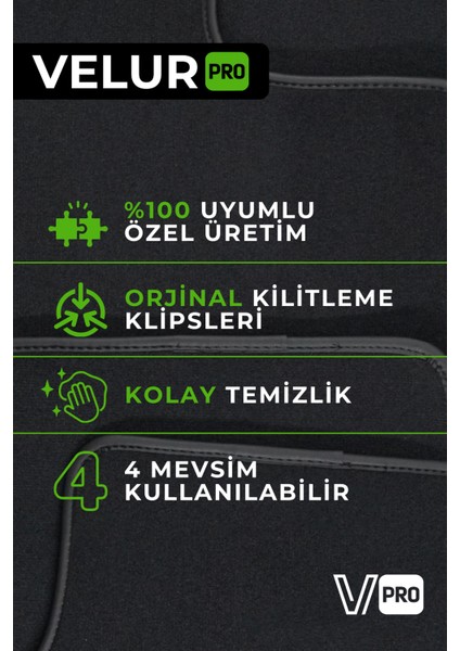 Velurpro Audi A5 2009-2024 Coupe Araca Özel Halı Paspas Araba Halısı Oto Paspas